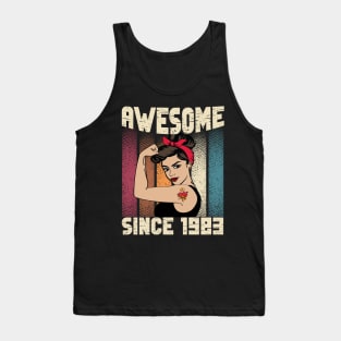 Awesome since 1983,39th Birthday Gift women 39 years old Birthday Tank Top
